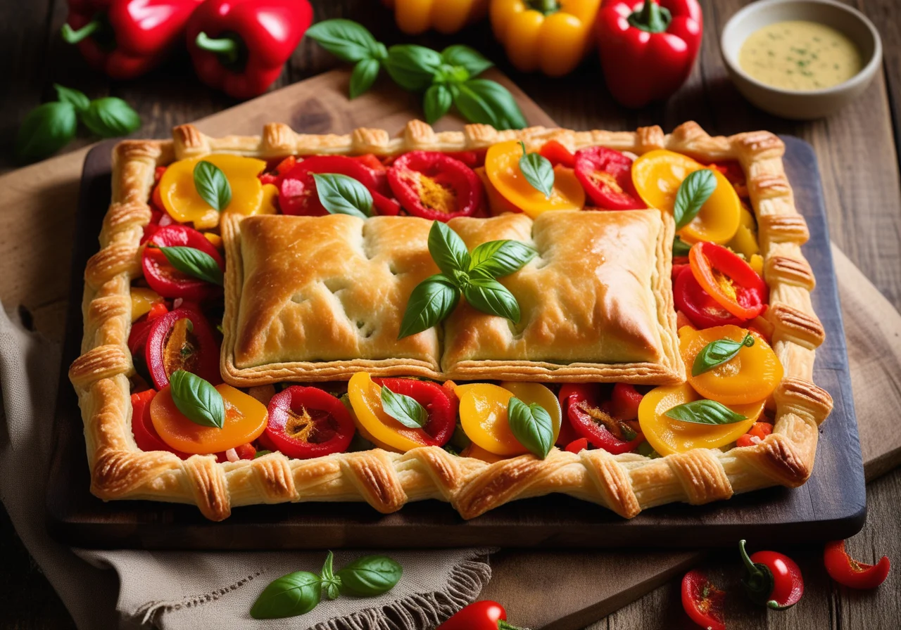 Pike Fillet with Bell Pepper and Puff Pastry
