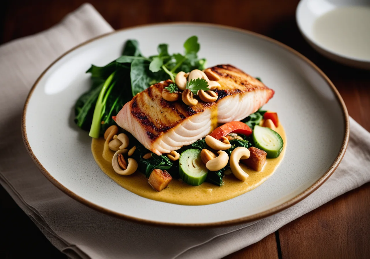 Pan‑fried Red Snapper on Vegetables