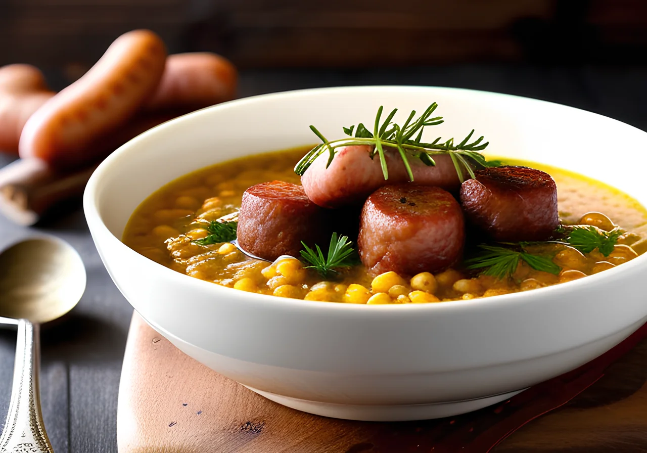 Lentil Stew with Debreziner