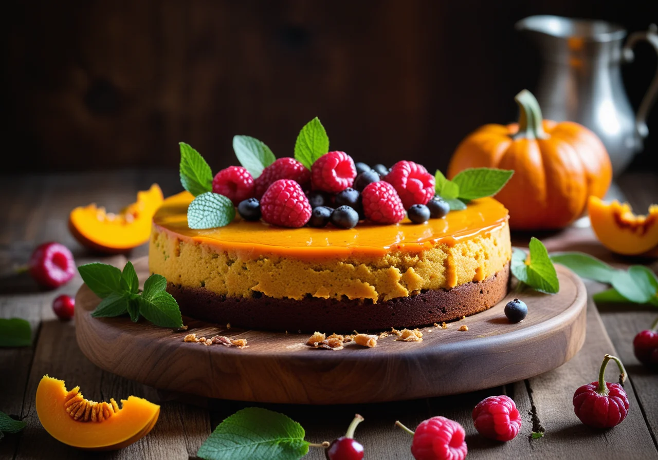 Pumpkin Lingonberry Cake