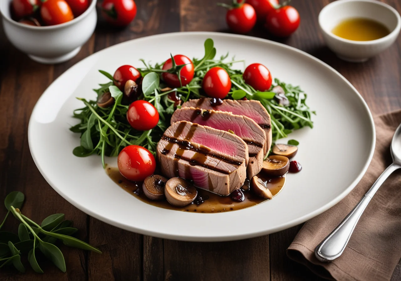 Tuna with Sautéed Porcini Mushrooms