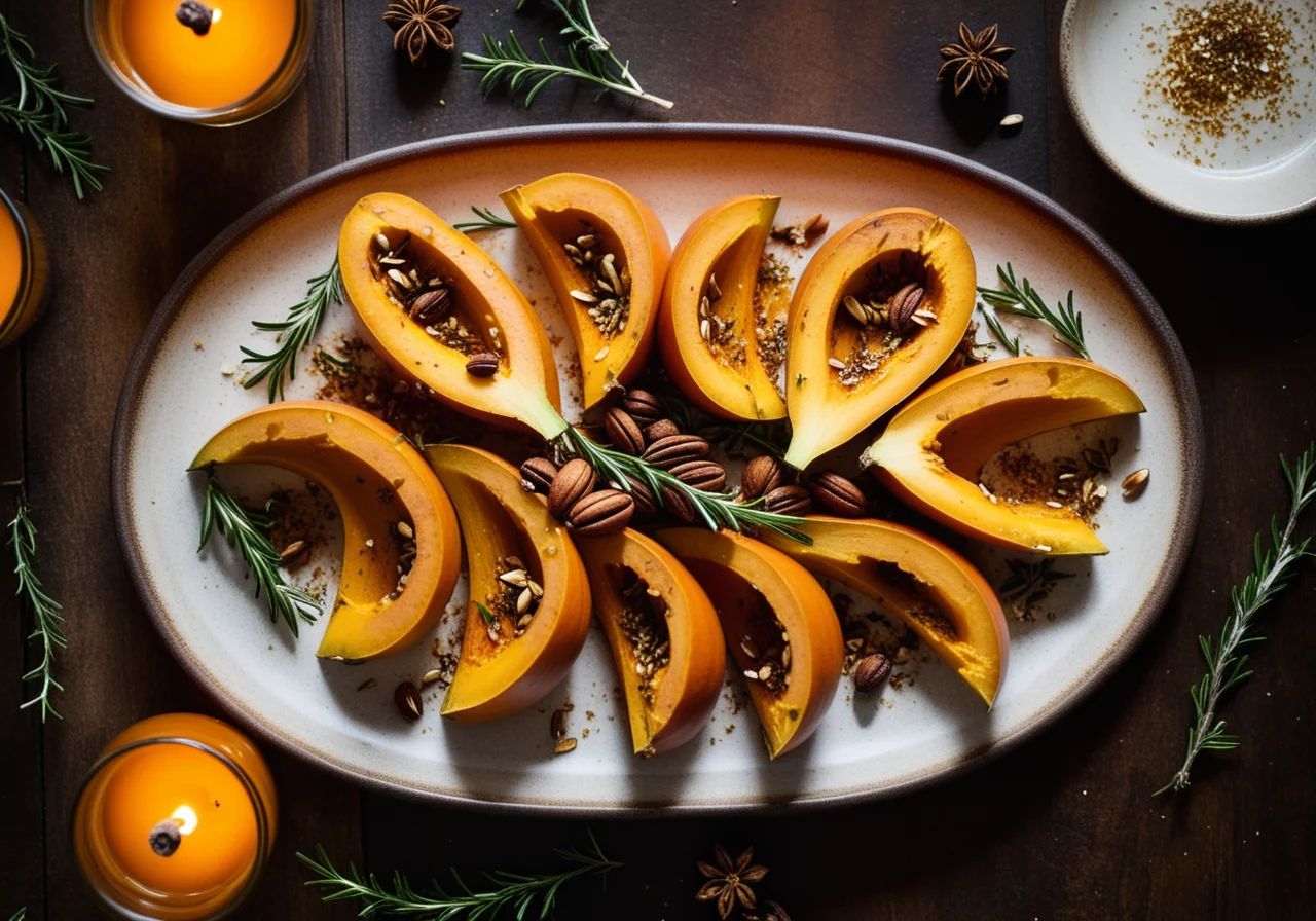 Baked Pumpkin with Garlic and Fennel