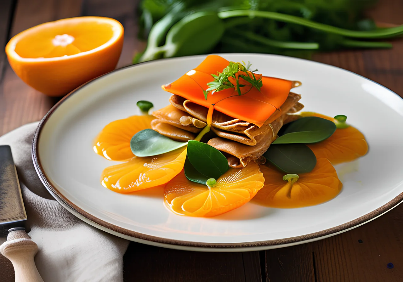 Vegetable Maultaschen with Citrus Sauce