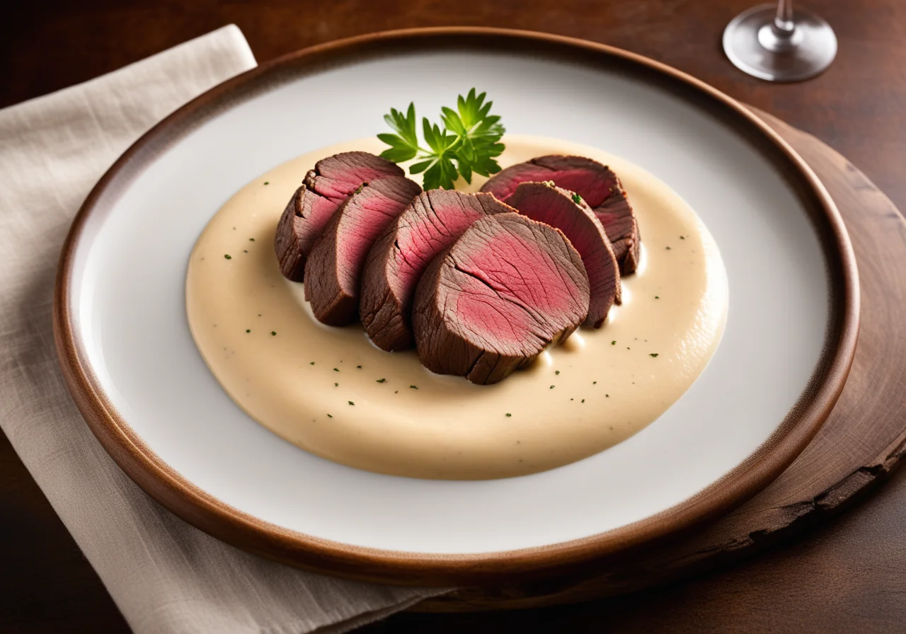 Venison Back with Creamy Sauce