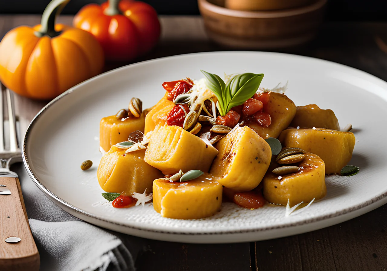 Pumpkin Gnocchi with Tomato Sauce