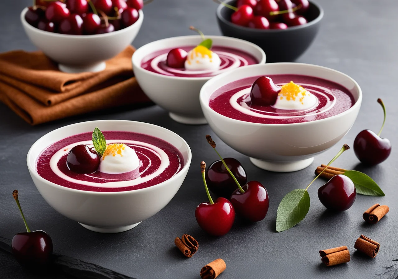 Cherry Cinnamon Soup with Lemon
