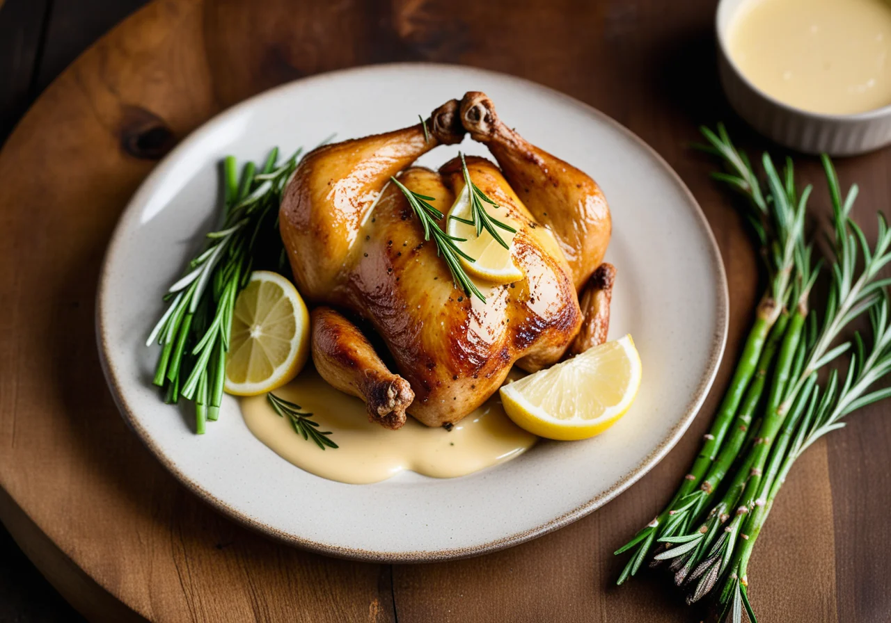Chicken in Butter Sauce with Garlic and Rosemary