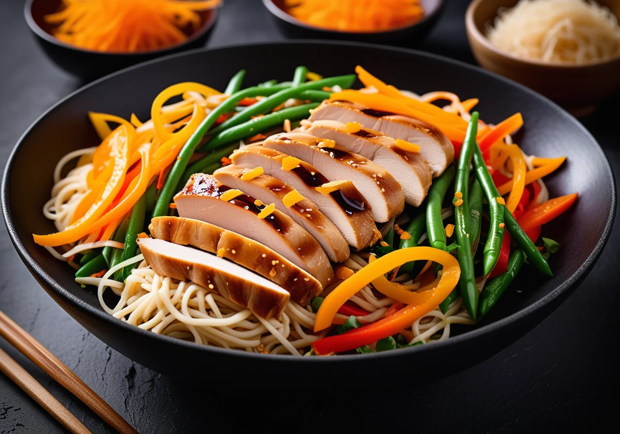 Chicken Vegetable Stir‑Fry with Crispy Noodles
