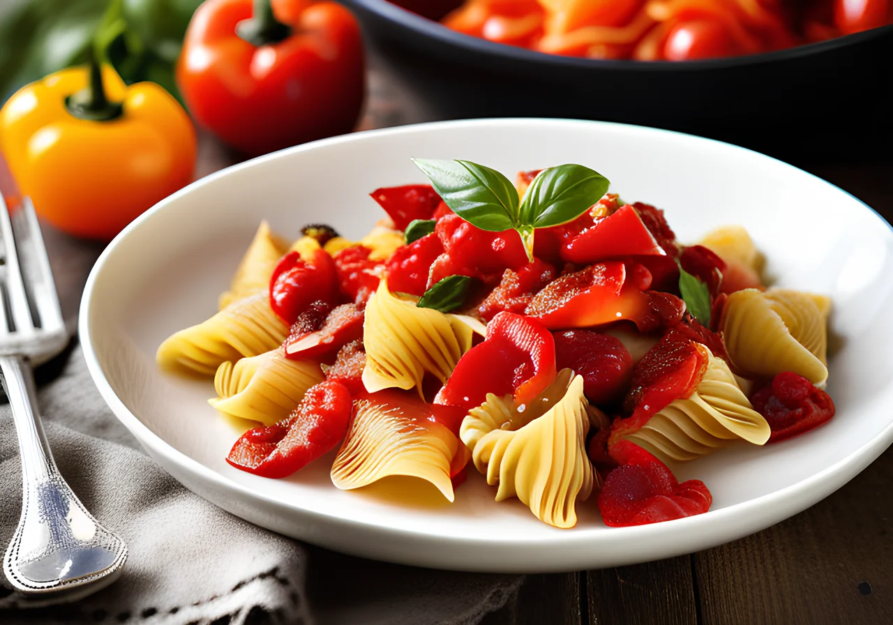 Pasta with Roasted Bell Peppers