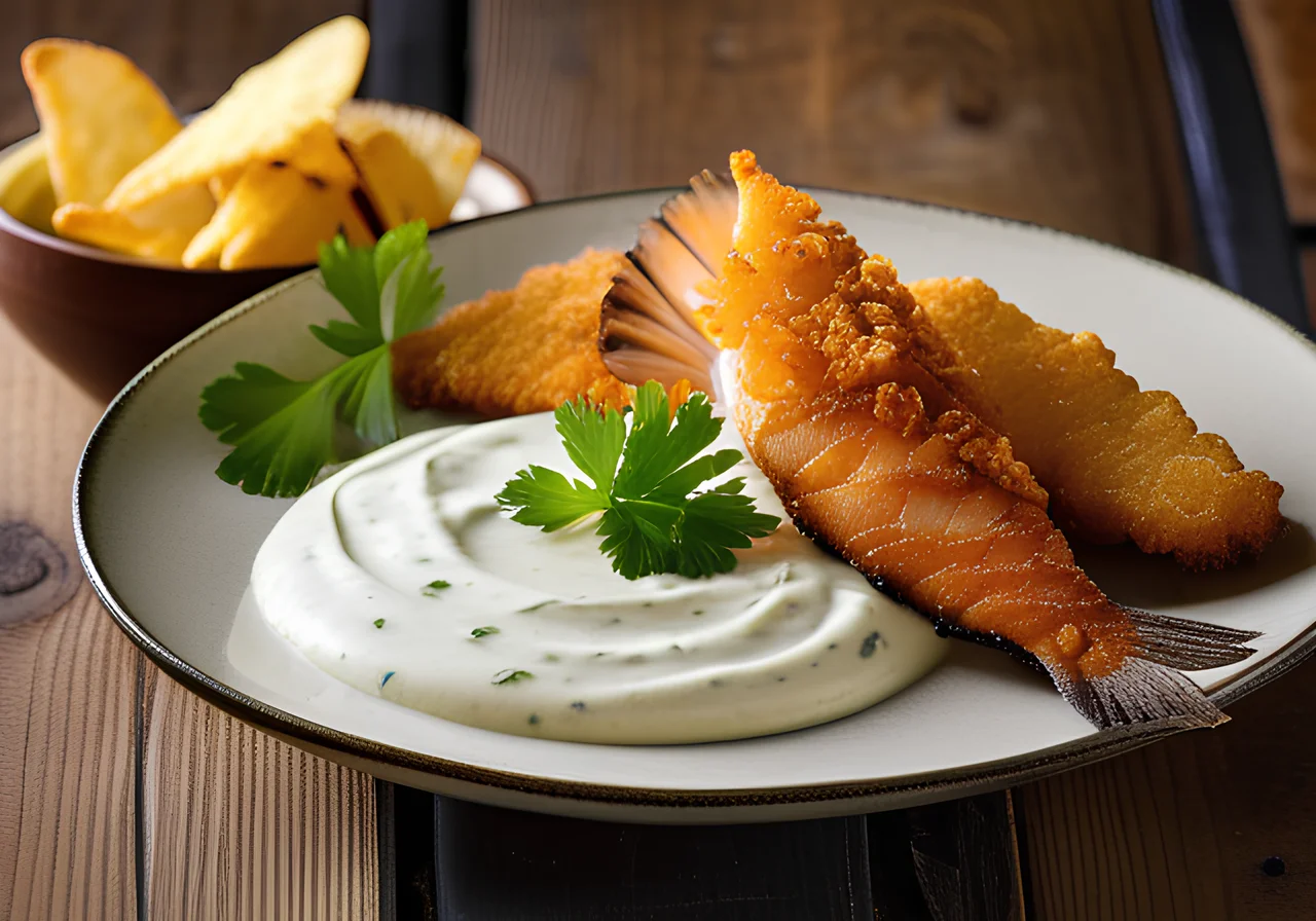Smart Fish and Chips with Yogurt Dip
