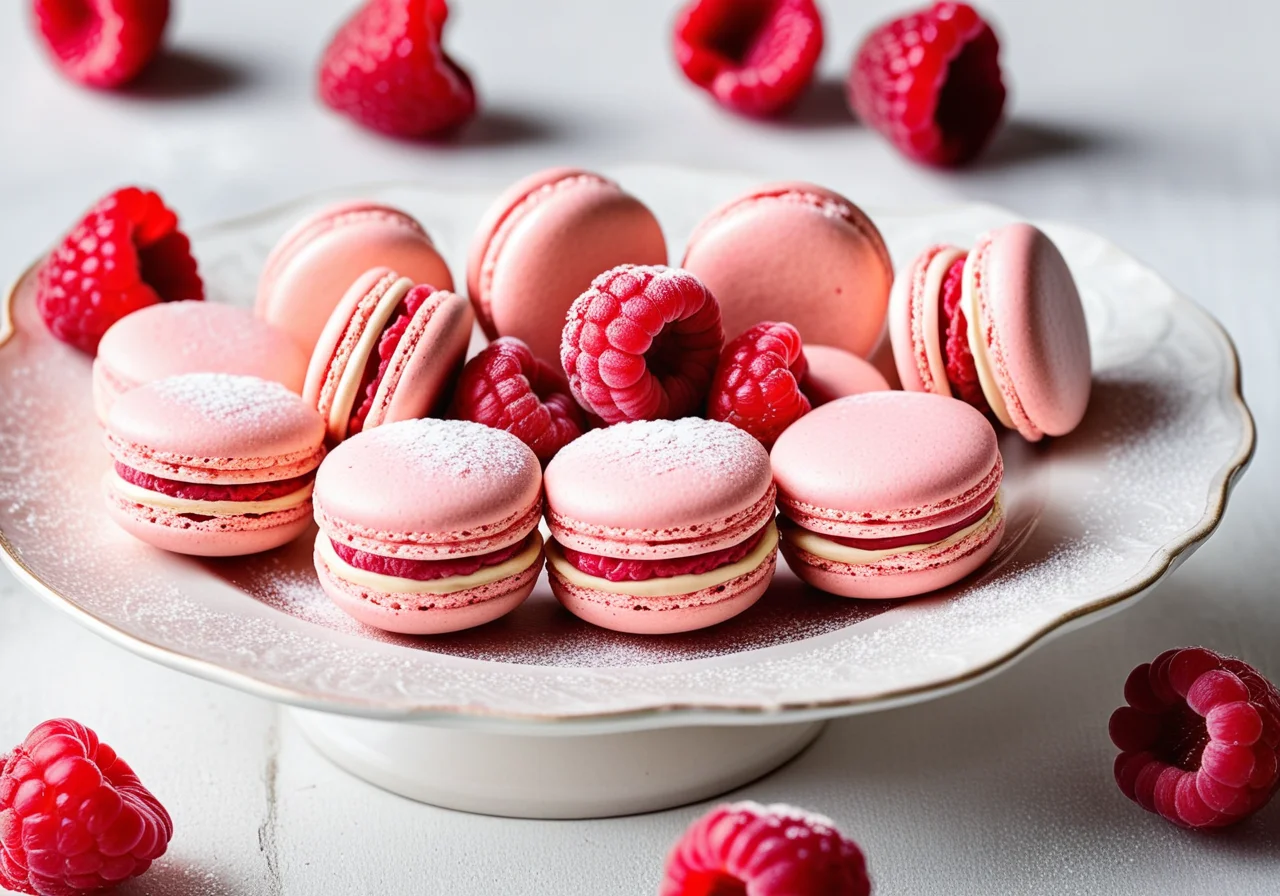 Raspberry Macarons