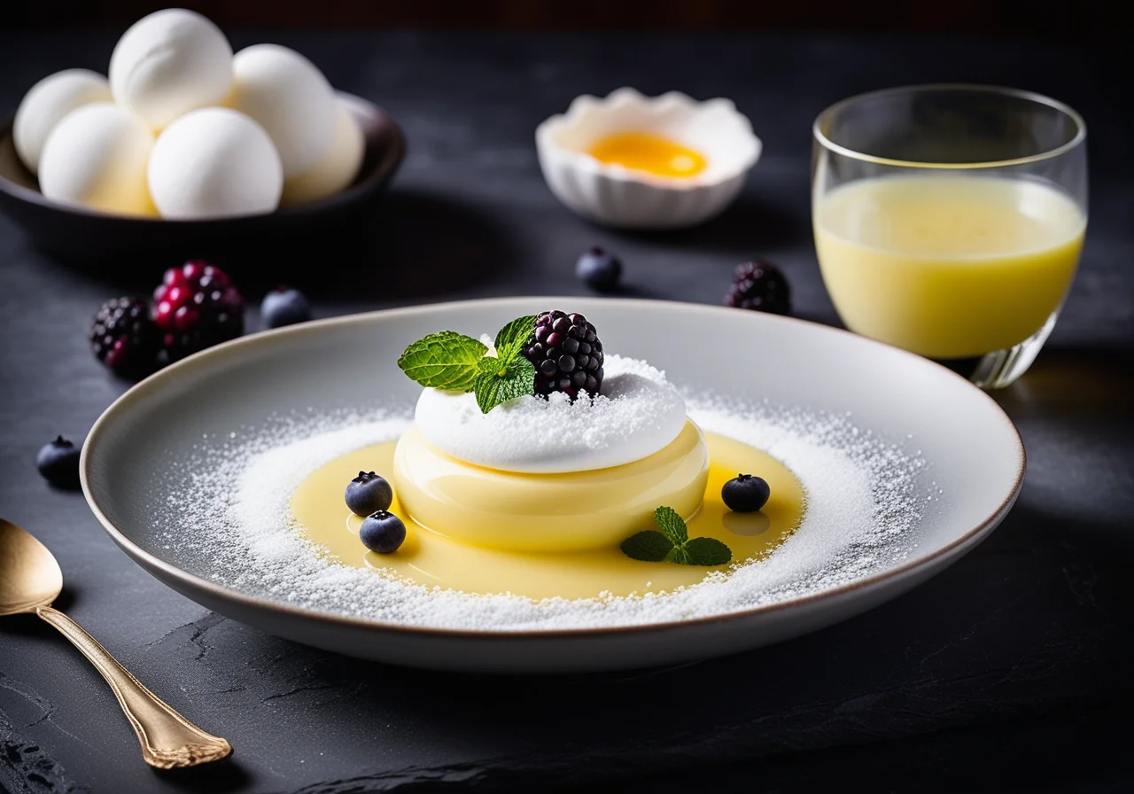 elderflower soup with snow eggs