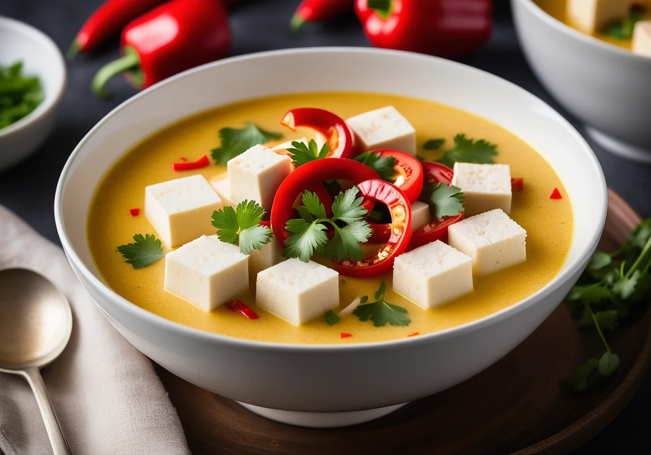 Coconut Soup with Noodles and Vegetables