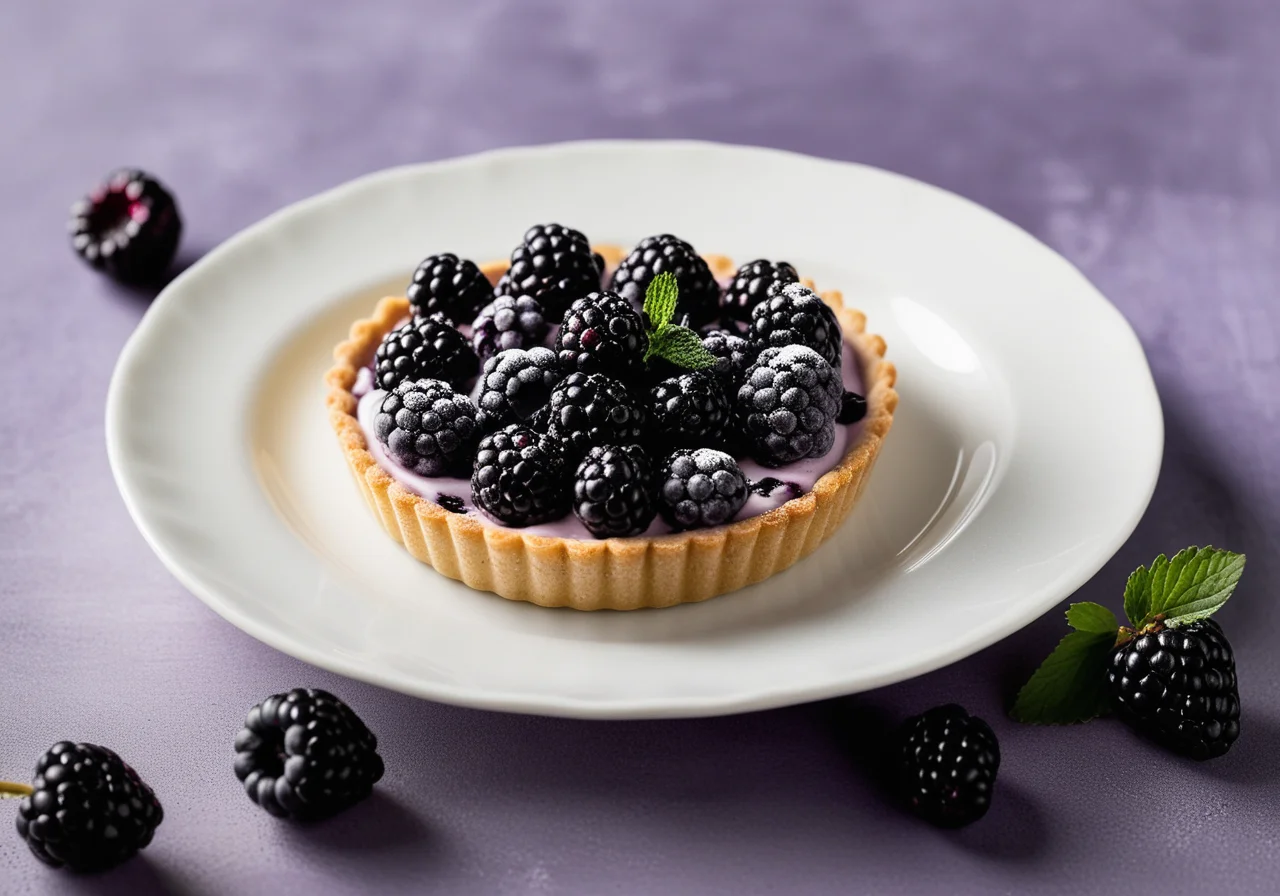 Quark-Buttermilk Tart with Blackberries (No-Bake)