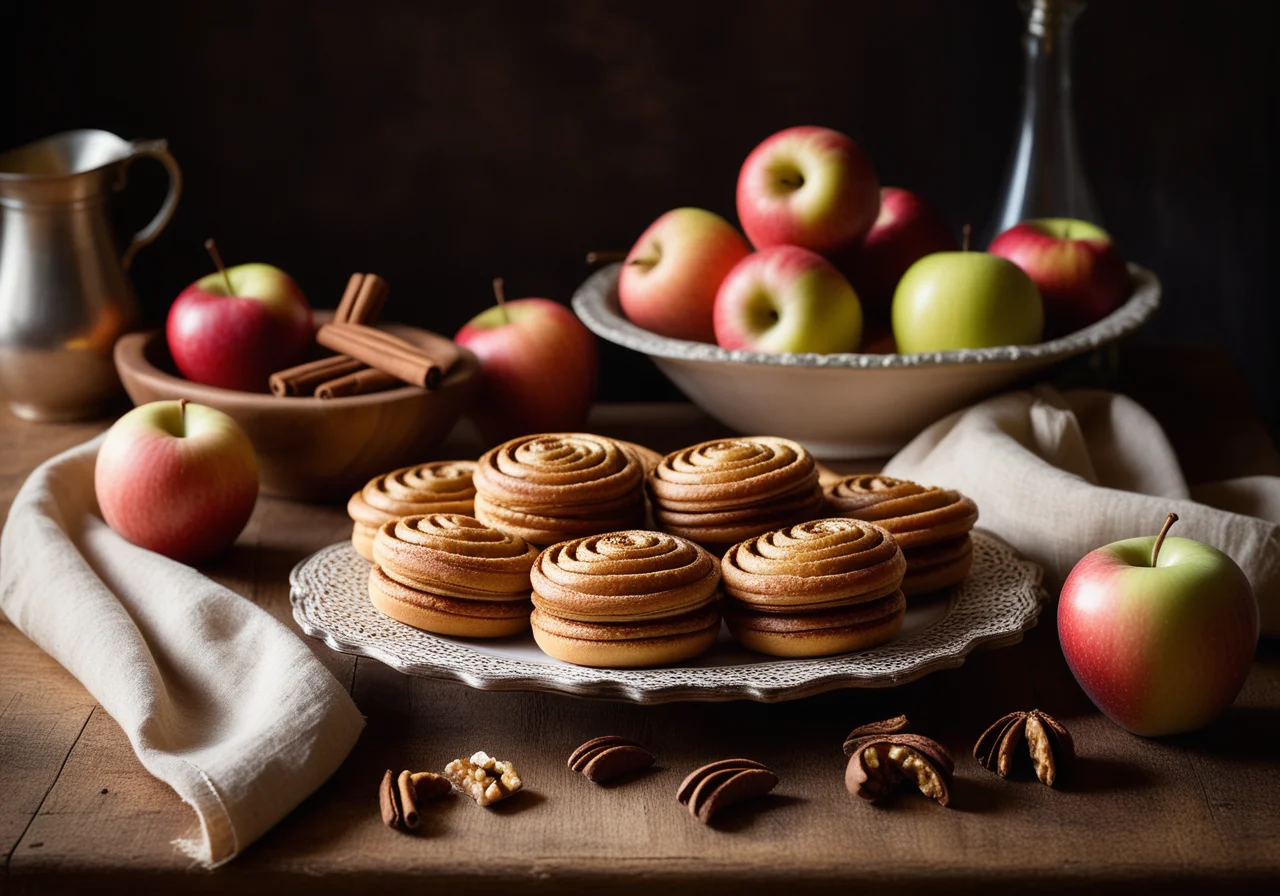 Dinkel Spirals with Apples and Walnuts