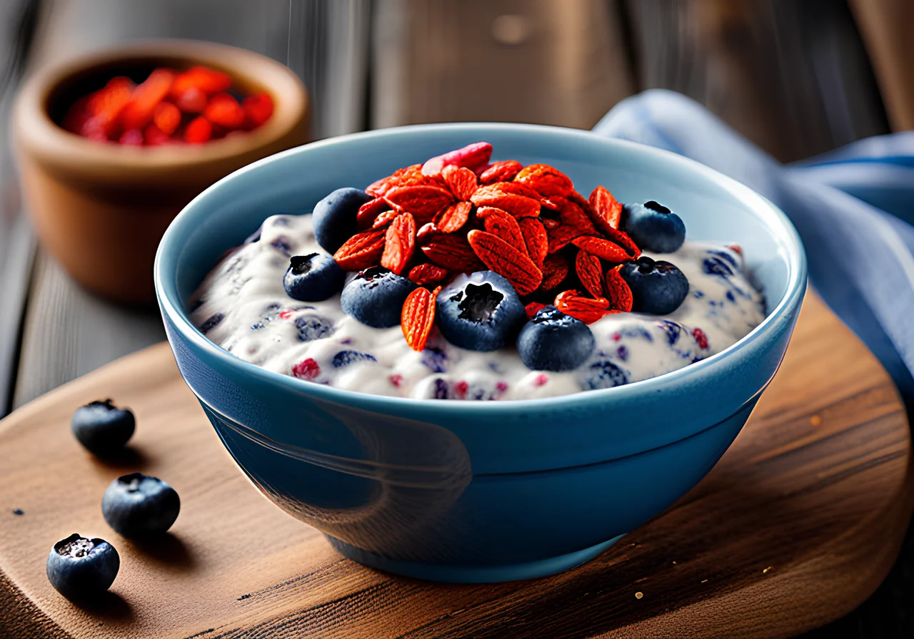 Blueberry Overnight Oats with Chia Seeds