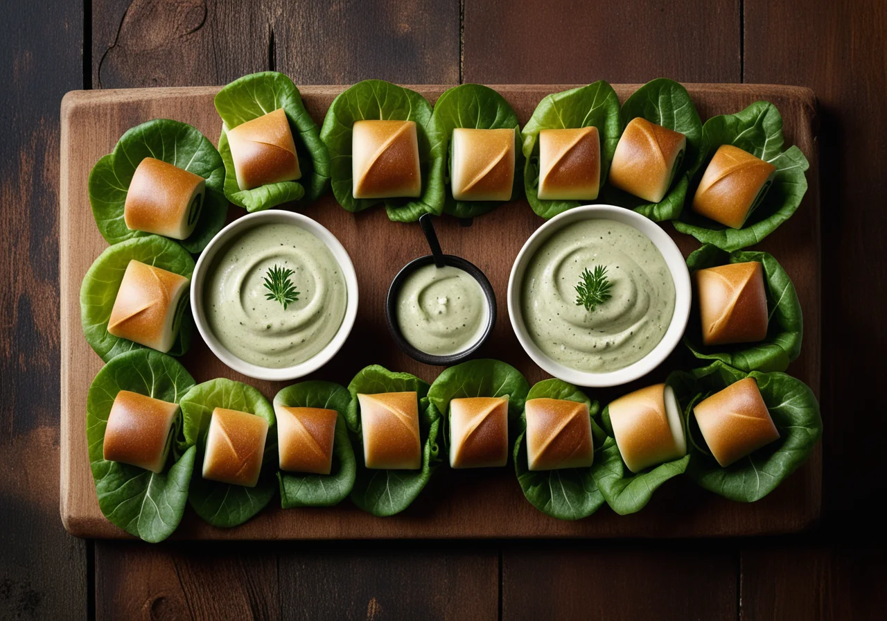 Salad Rolls with Herb Dip