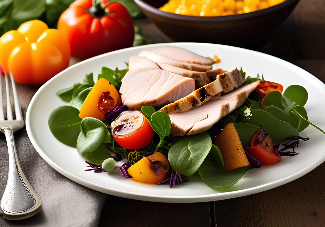 Chicken Salad with Beet Greens