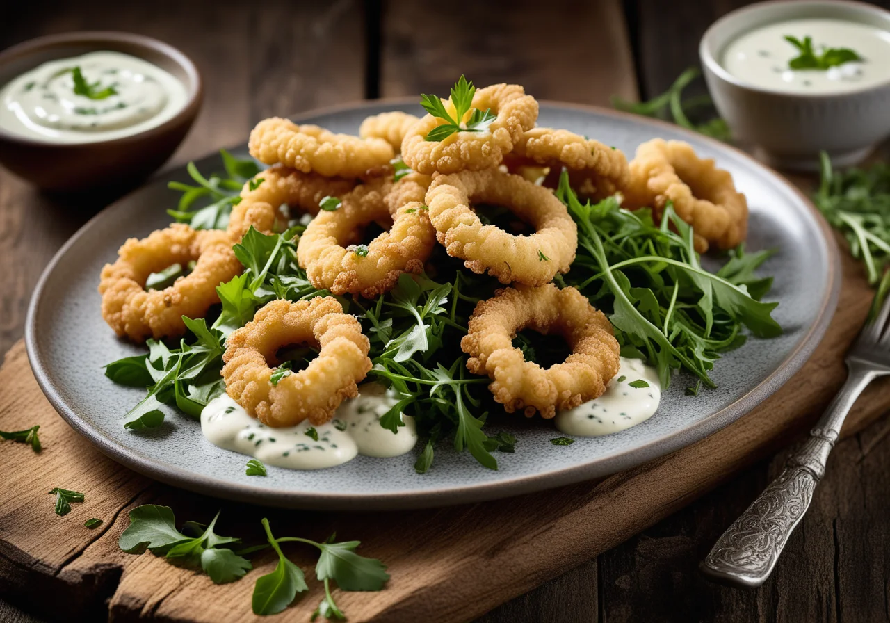 Fried Calamari with Herb Quark