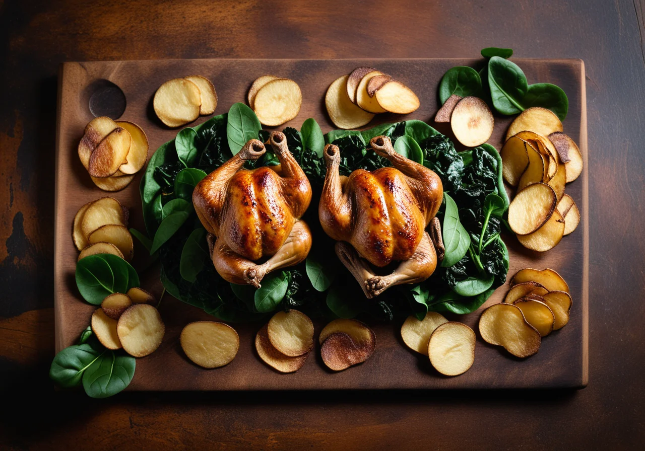 Pan‑fried Quail on Spinach Bed