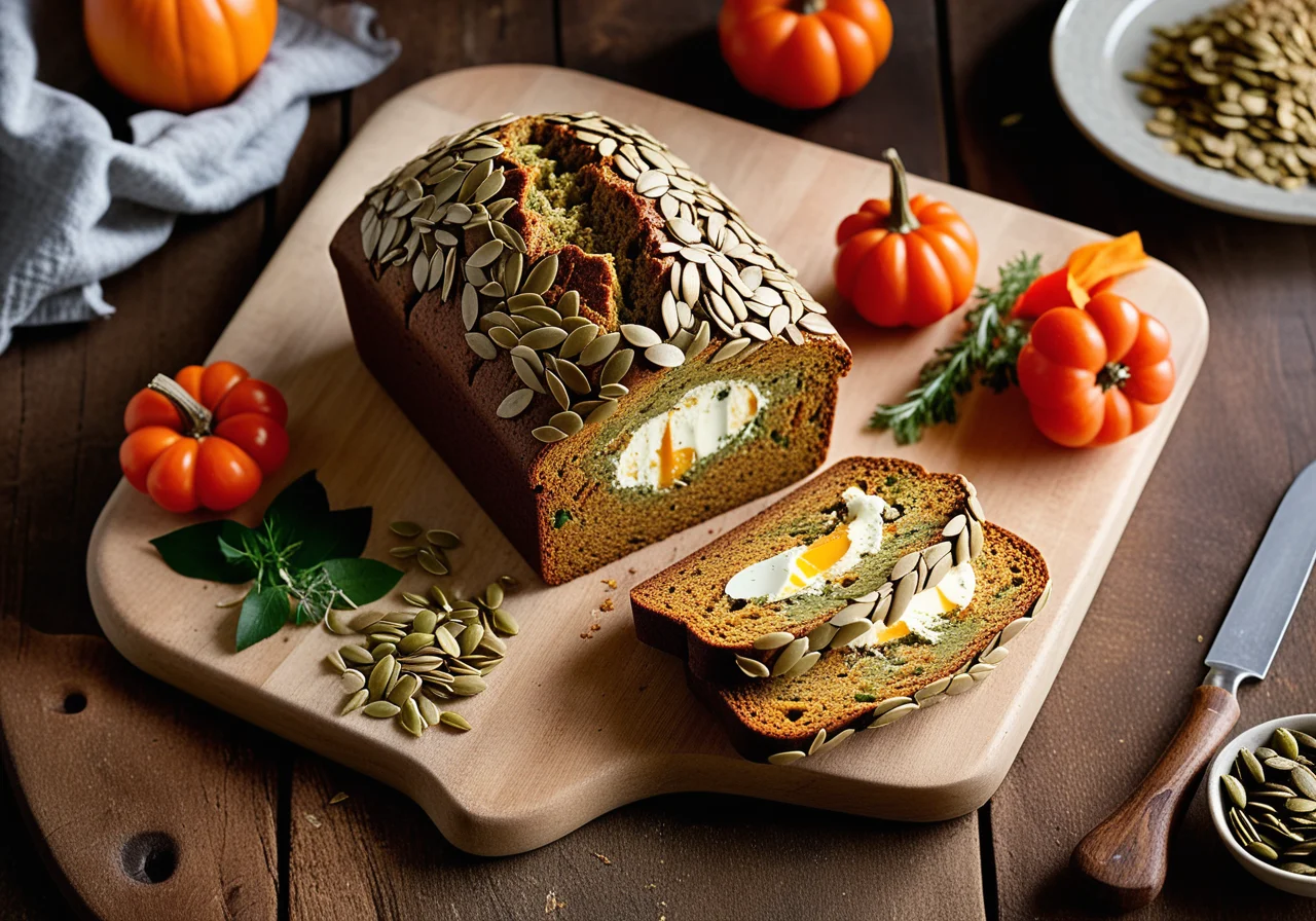 Pumpkin Seed Bread with Vegetarian Topping