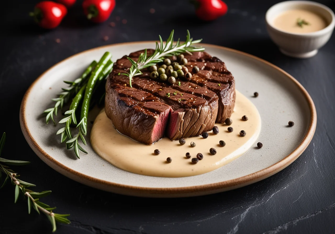 Steak with Pepper Sauce