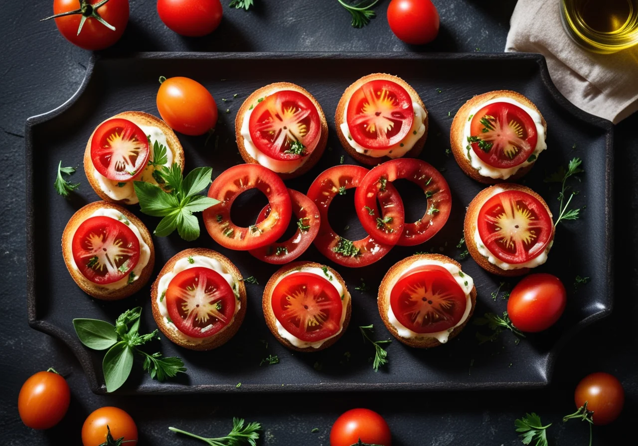 Crostini with Tomatoes, Onion and Parsley