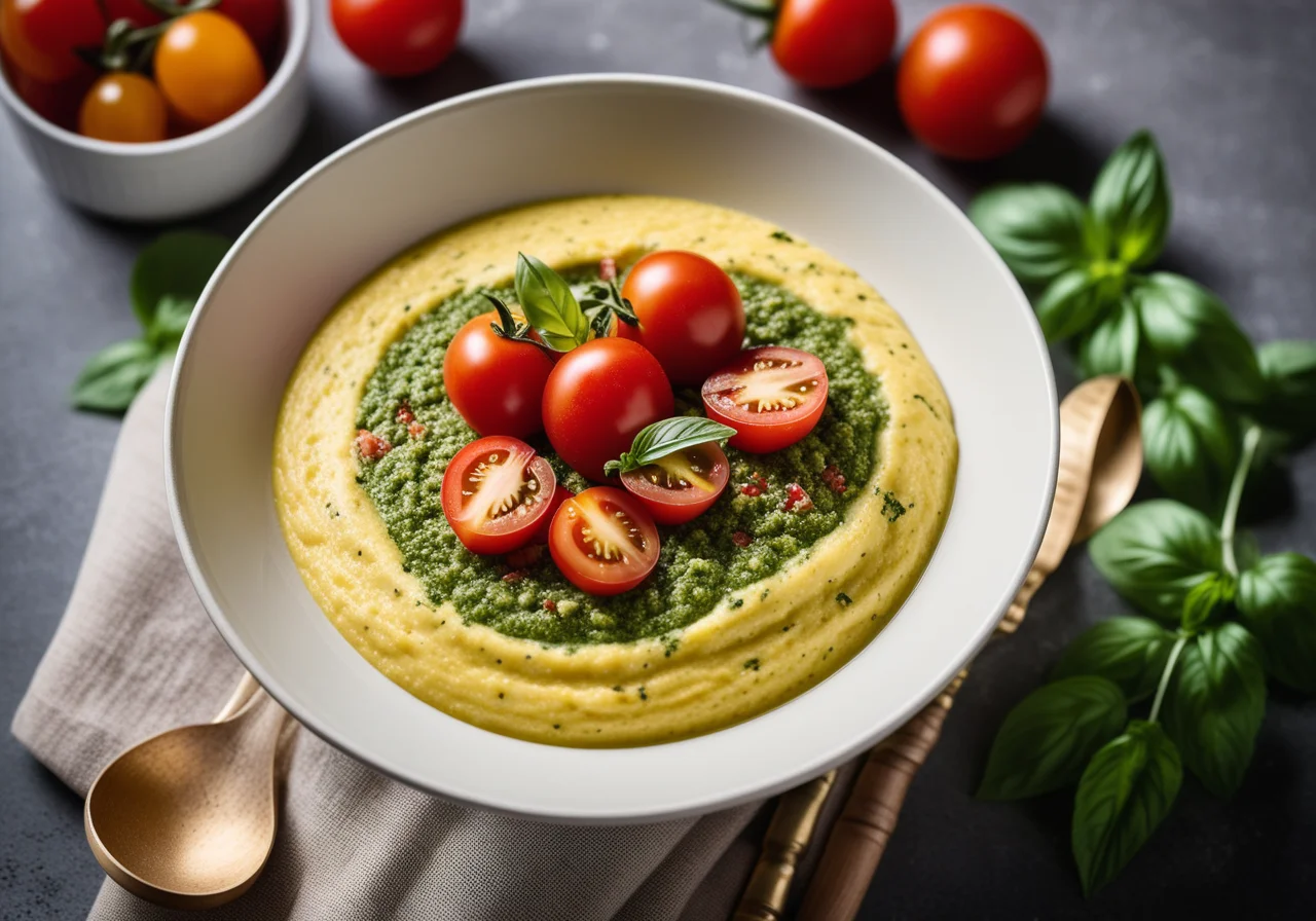 Polenta Porridge with Pesto
