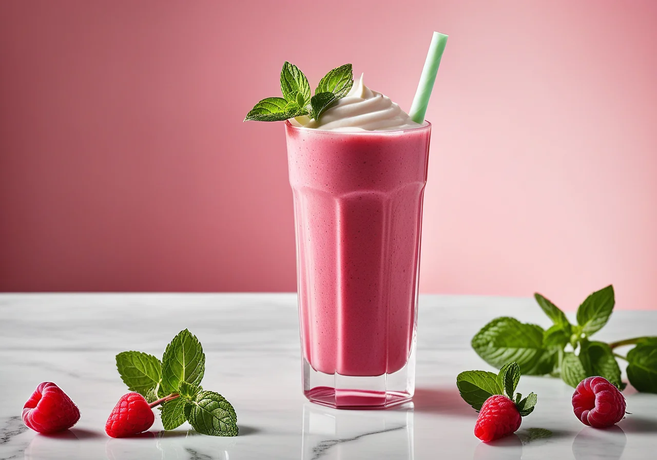 Rhubarb Smoothie with Rose Water