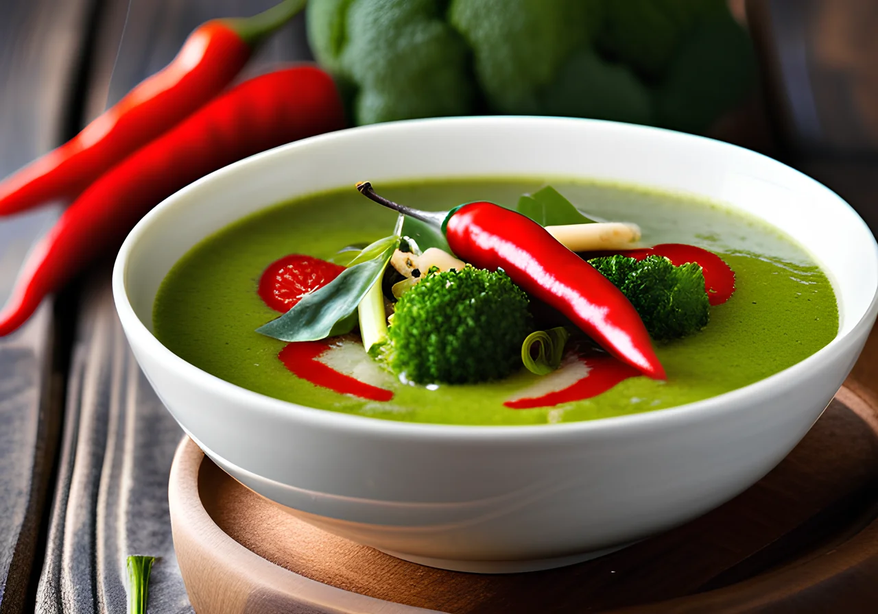 Fiery Broccoli Soup with Coconut Milk