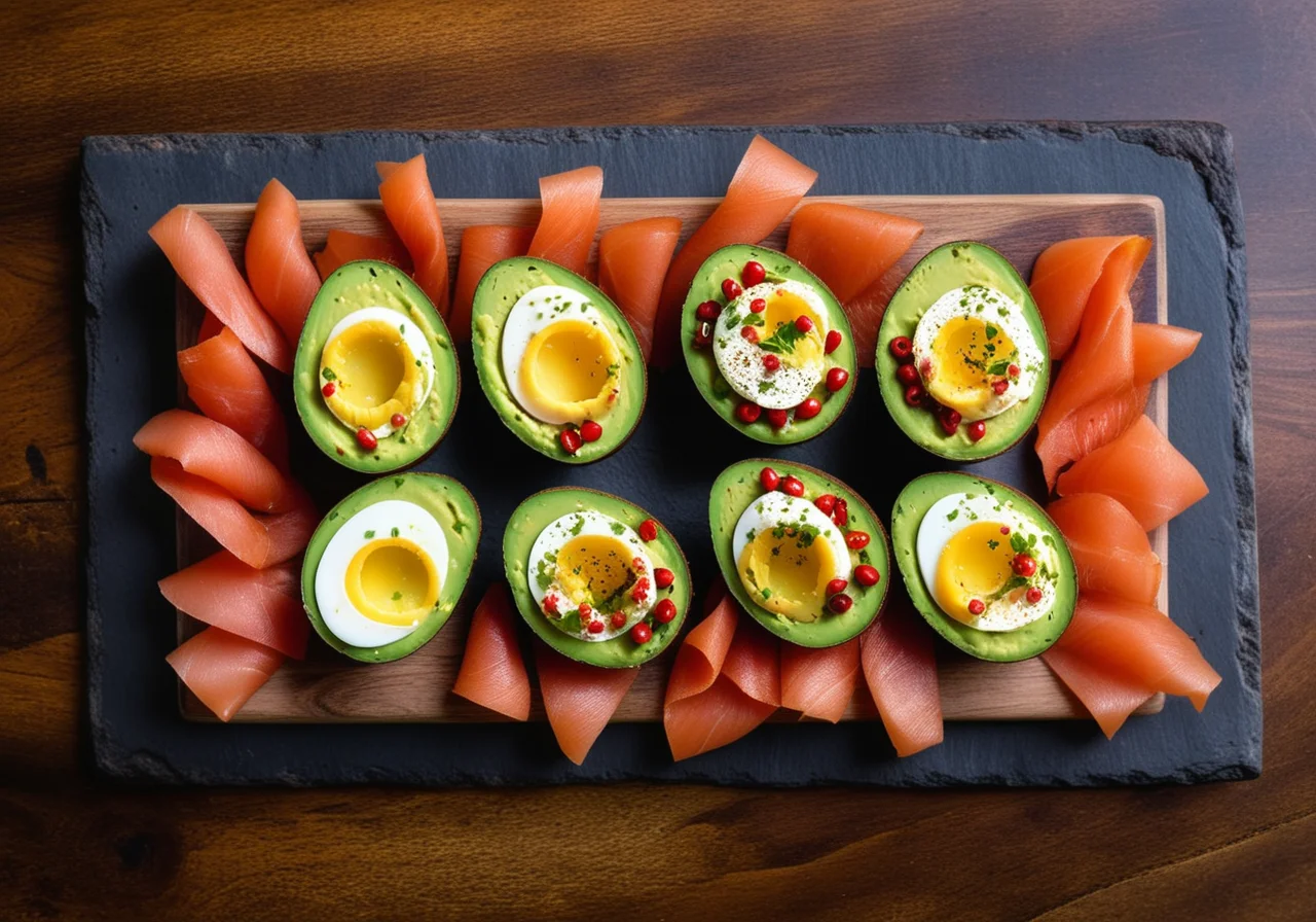 Eggs with Guacamole and Red Pepper