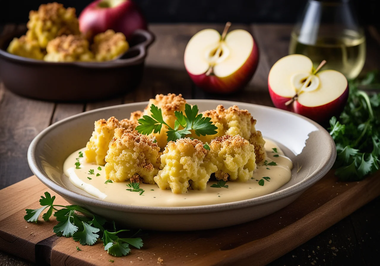 Cauliflower Apple Gratin with Fontina