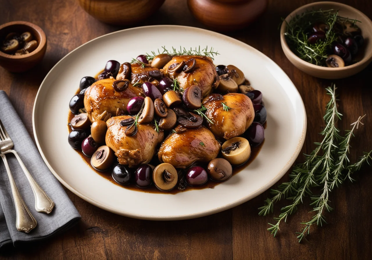 Braised Chicken with Shallots and Olives