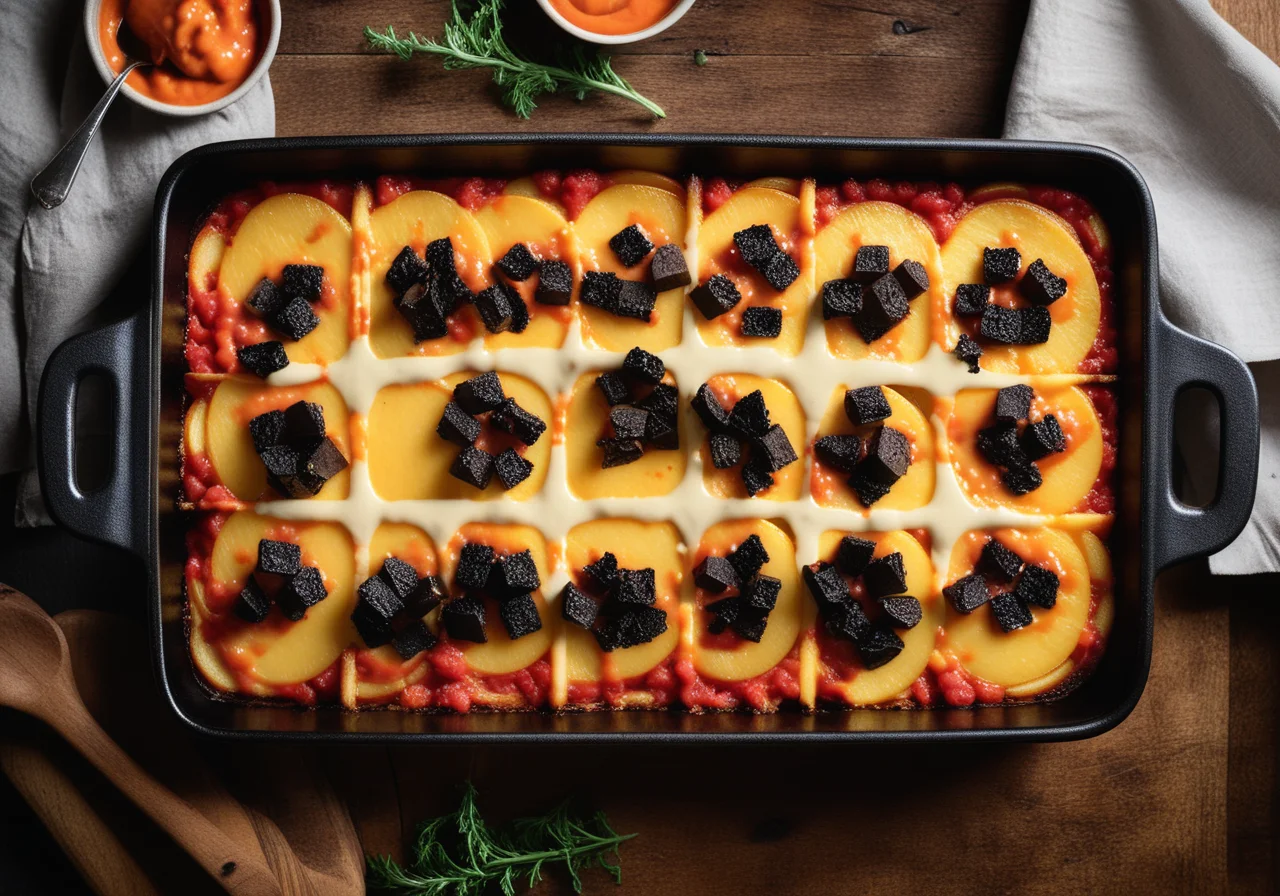 Potato Gratin with Sheep Cheese and Tomatoes