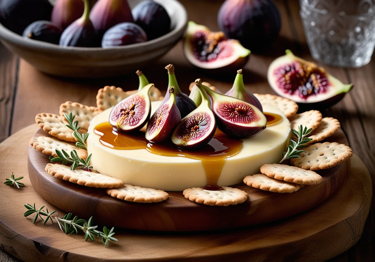 Warm Brie with Fig-Thyme Honey Topping
