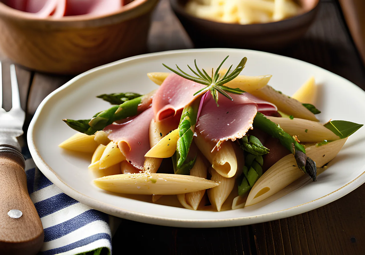 Pasta with Ham, Asparagus, and Parmesan