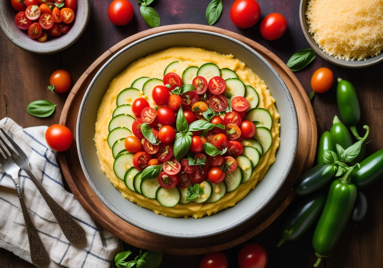 Ratatouille Vegetables with Corn Polenta