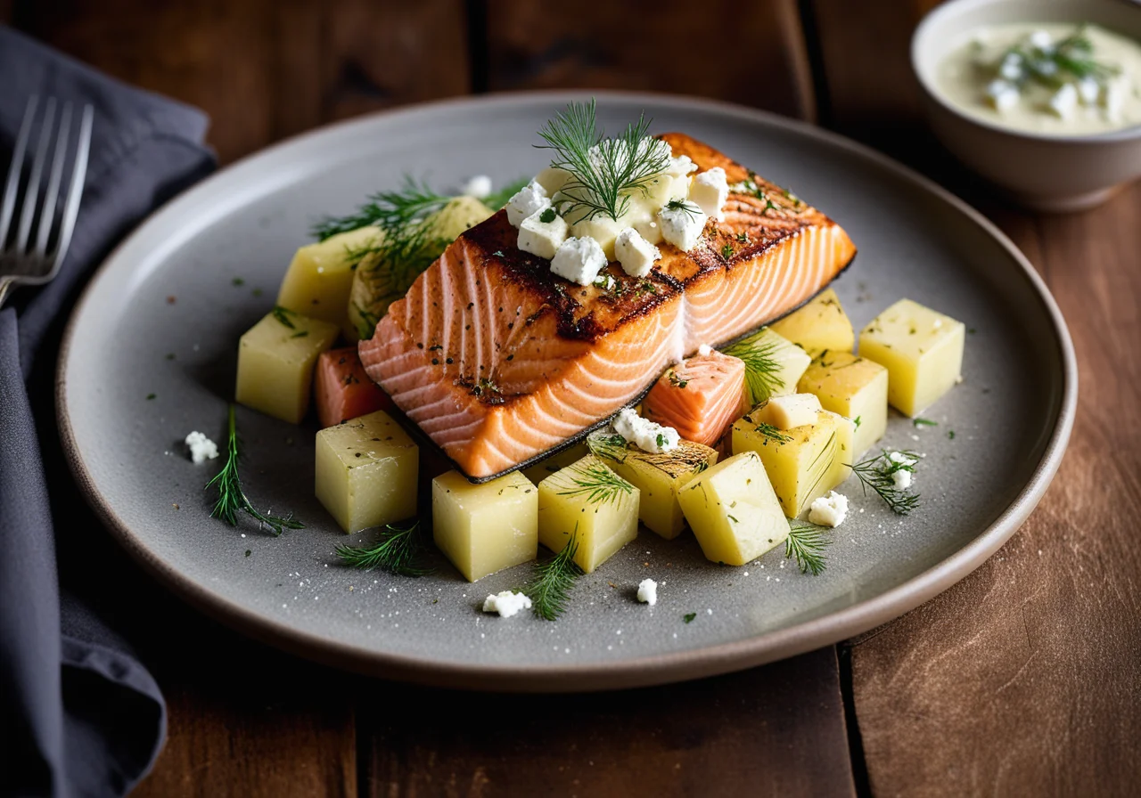 Fennel- Potato Vegetable with Salmon