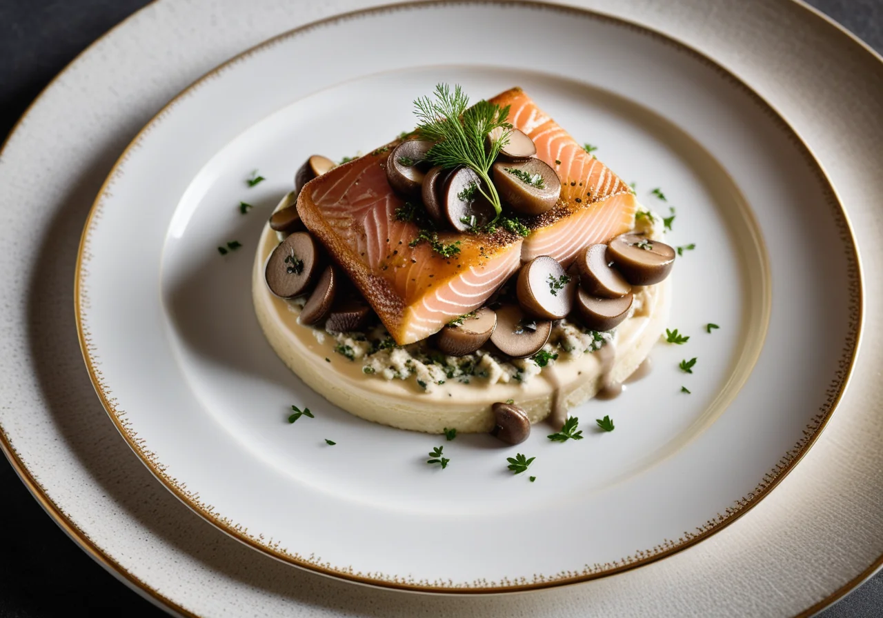 Smoked Trout with Mushroom Tatars