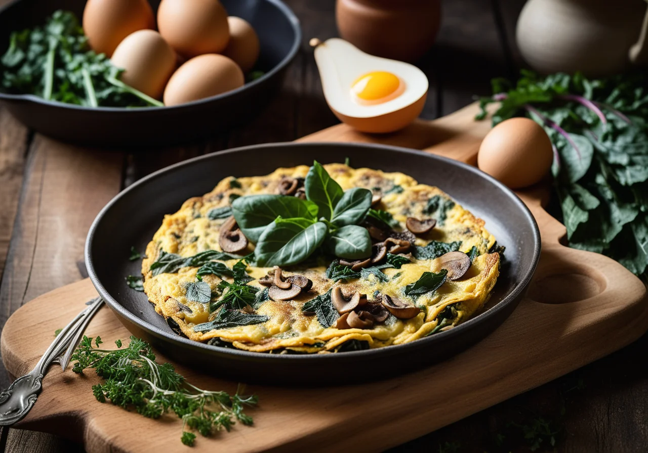 Mangold-Champignon Omelette