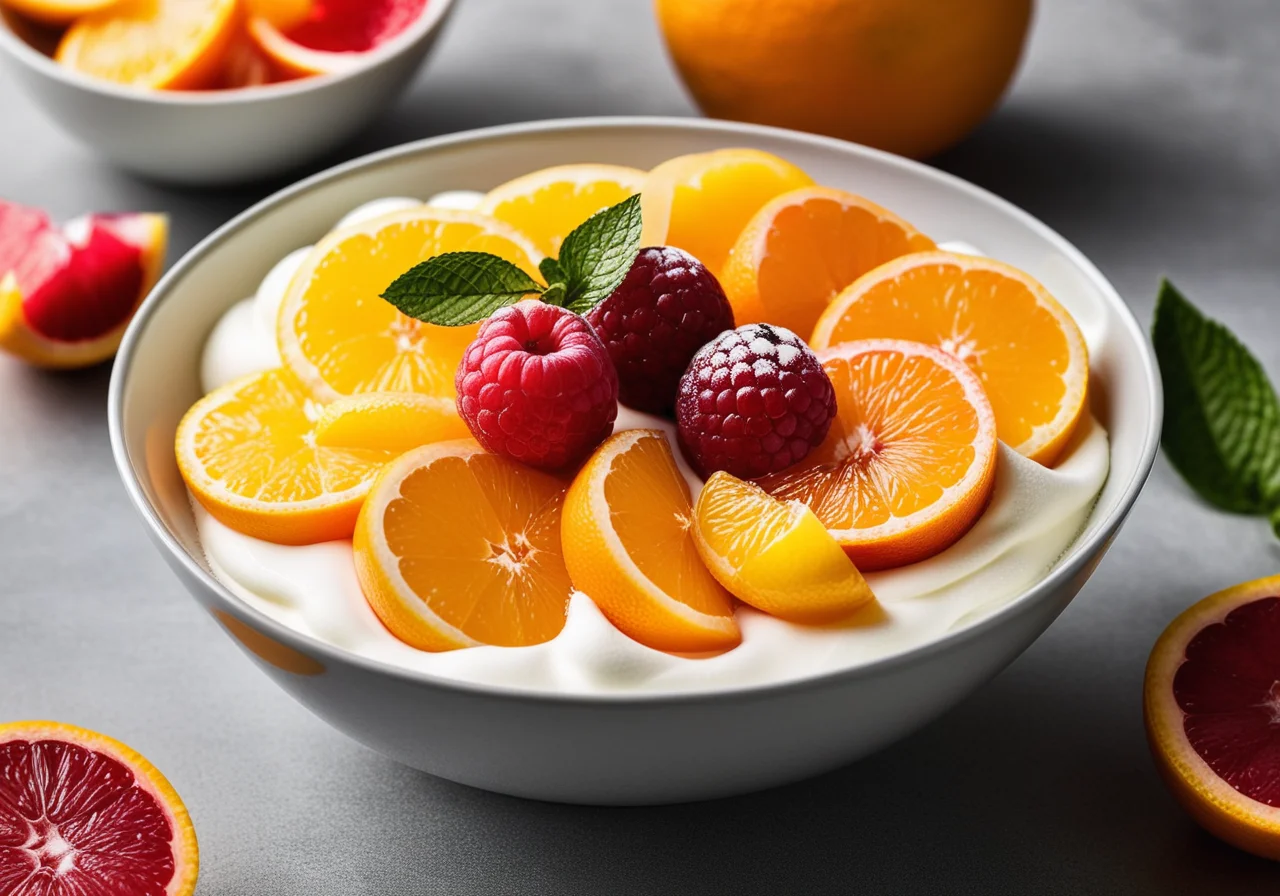 Citrus Fruit Salad with Vanilla Sauce