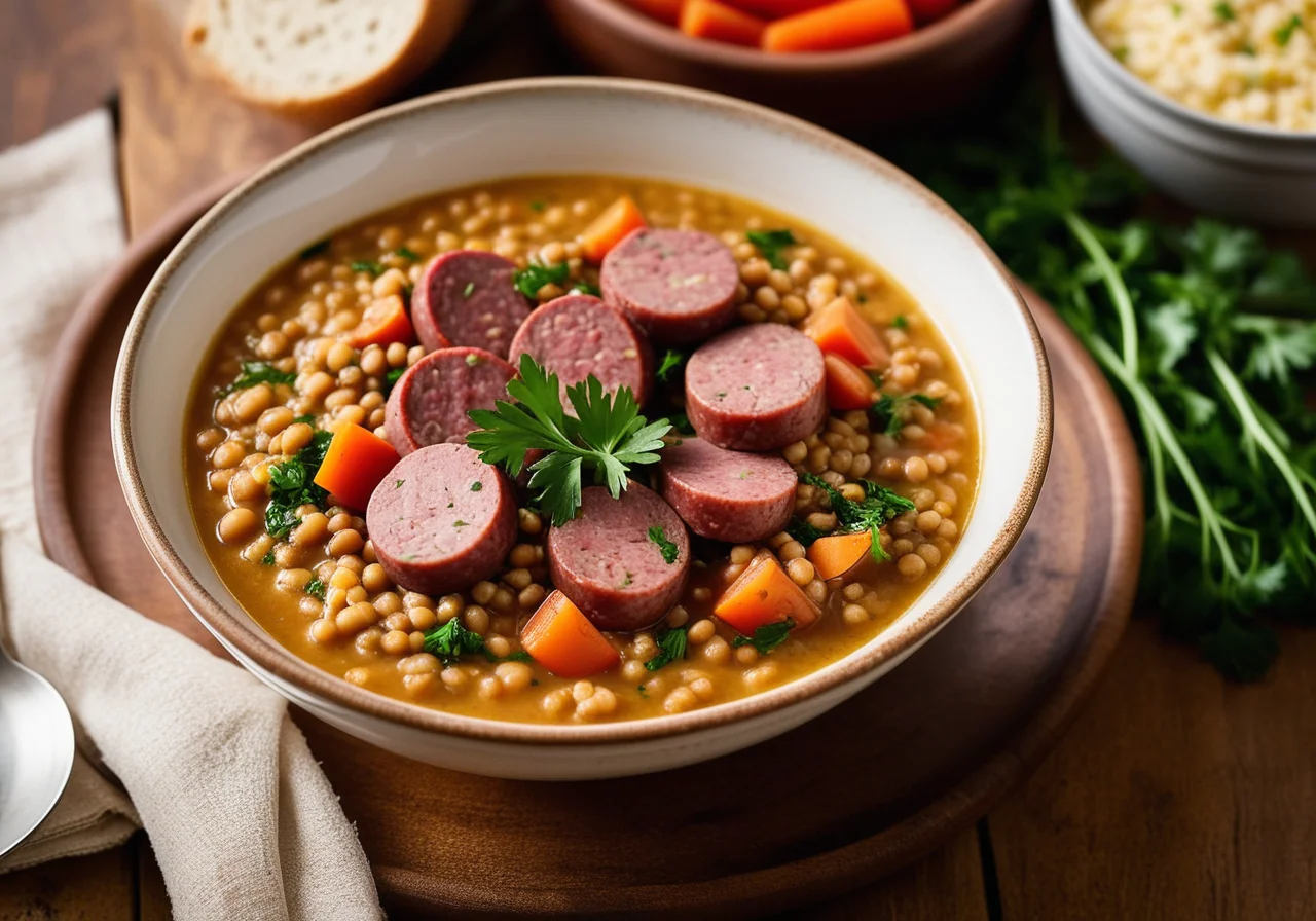 Lentil Stew with Sausages