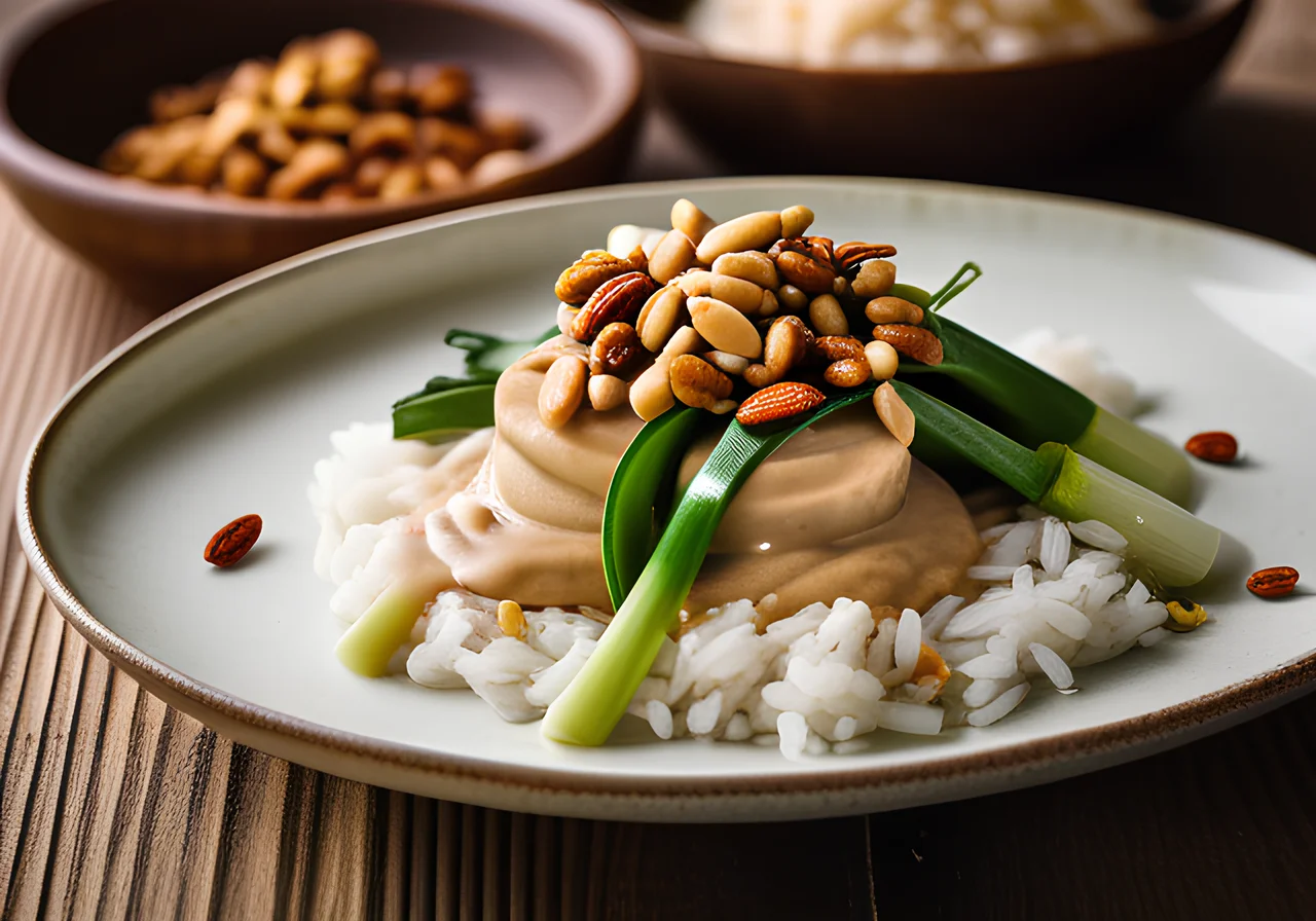 Leek with Peanut Sauce