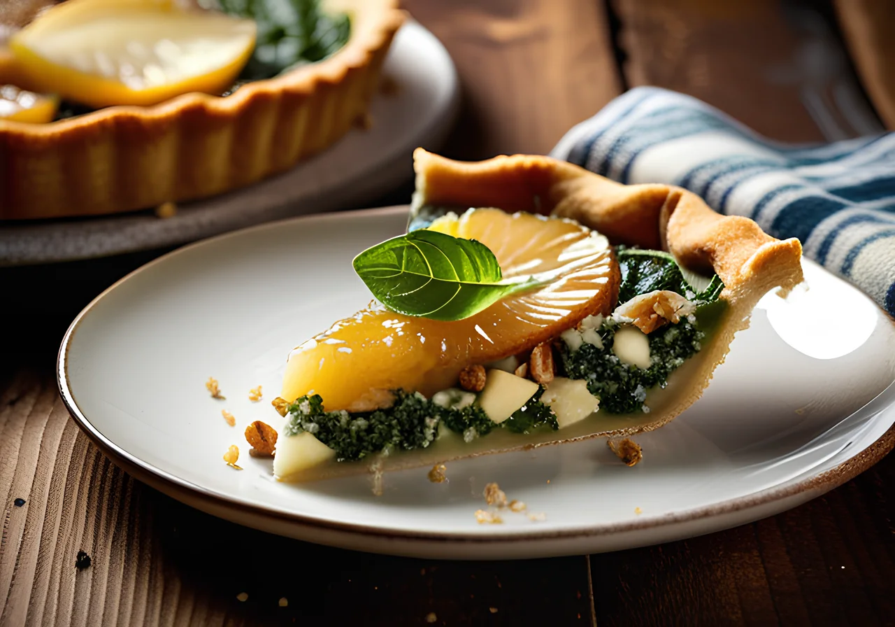 Stilton Spinach Tart with Walnuts