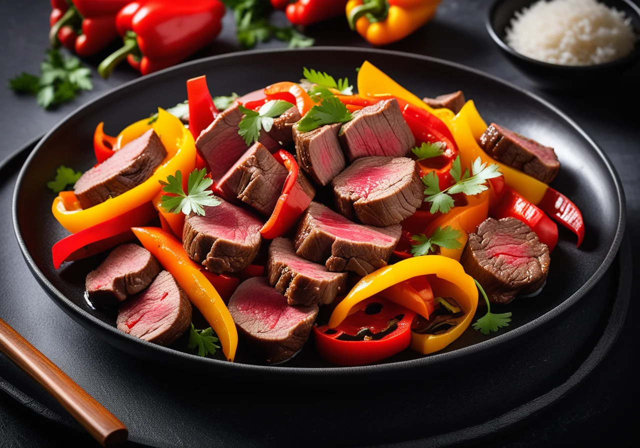 Lamb and Bell Peppers from the Wok