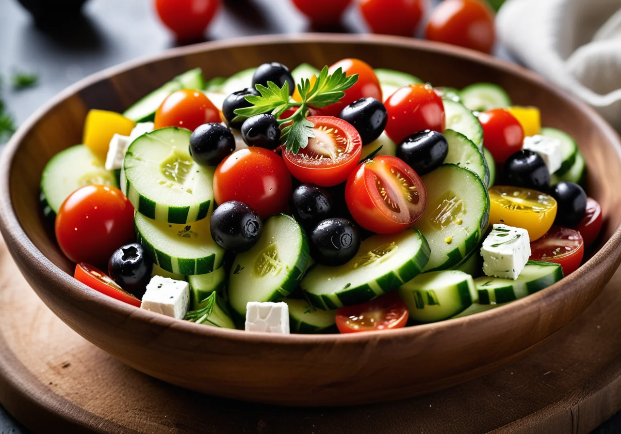 Greek Farmer Salad with Dressing
