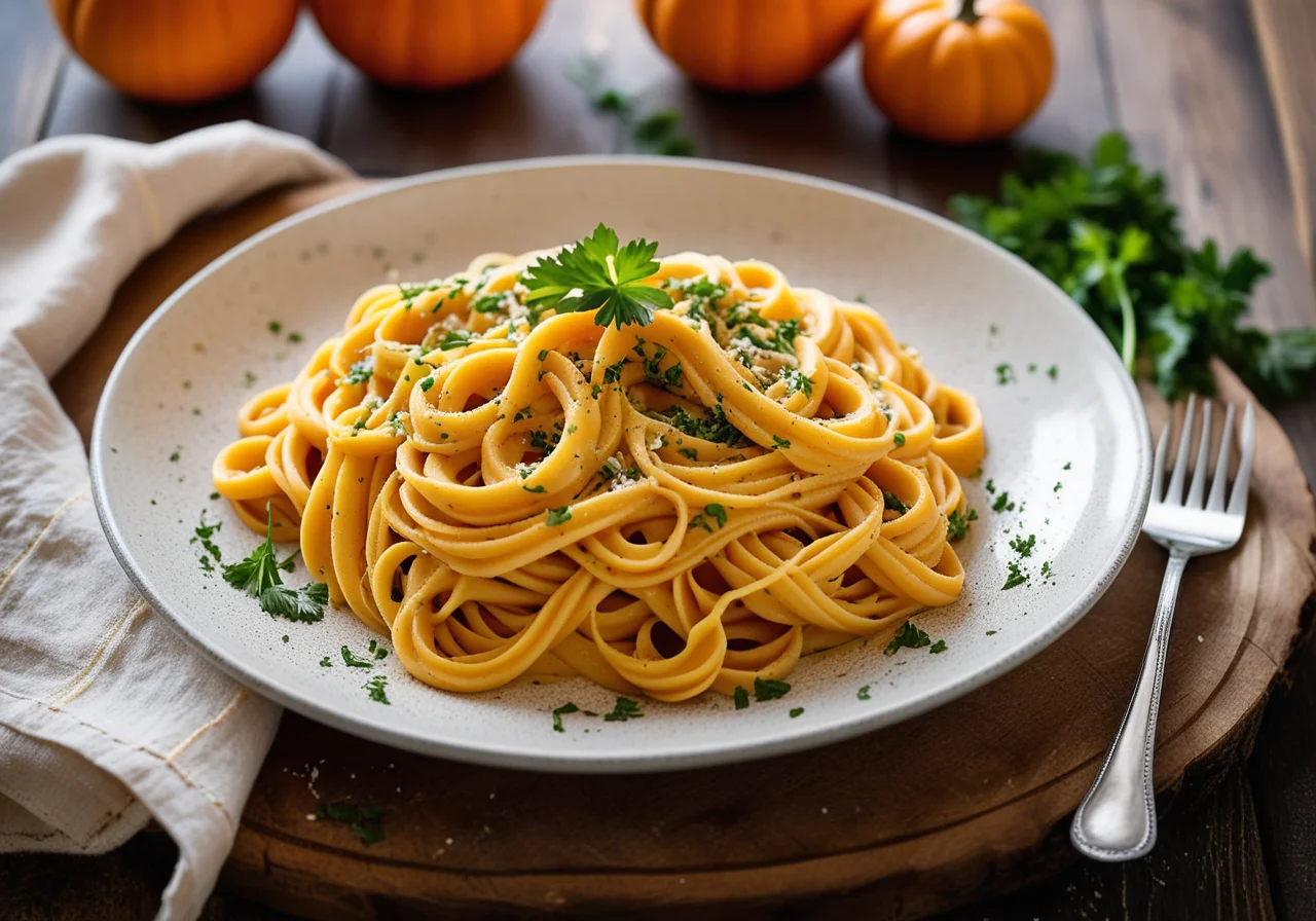 Pasta with Vegetables and Cream Sauce