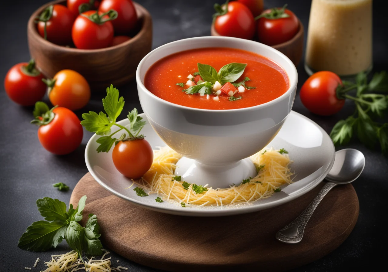 Gazpacho Shooter with Parmesan Hips