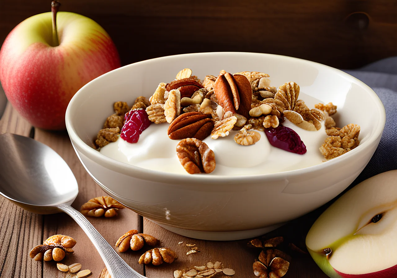 Granola with Yogurt, Fruit and Nuts
