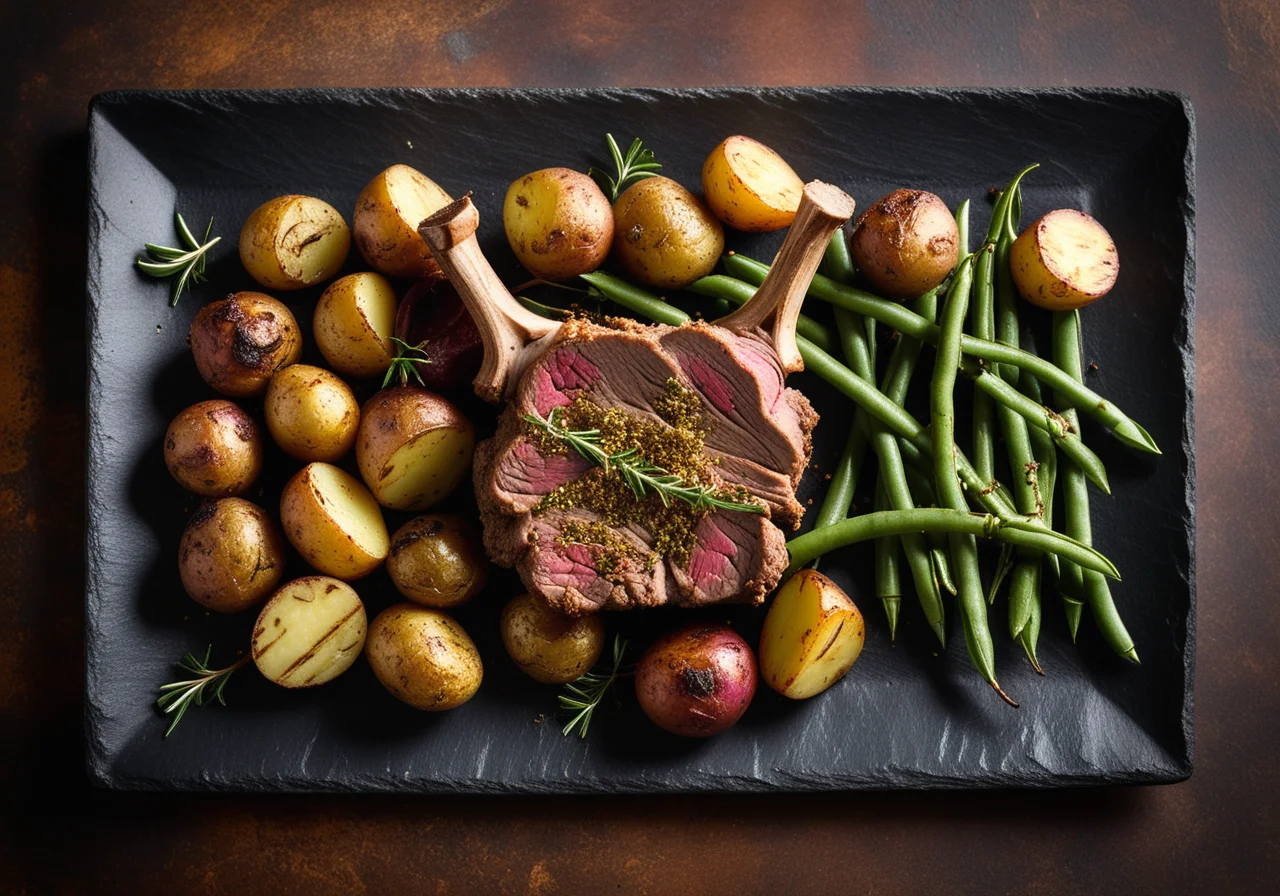Herb Lamb Rack with Vegetables